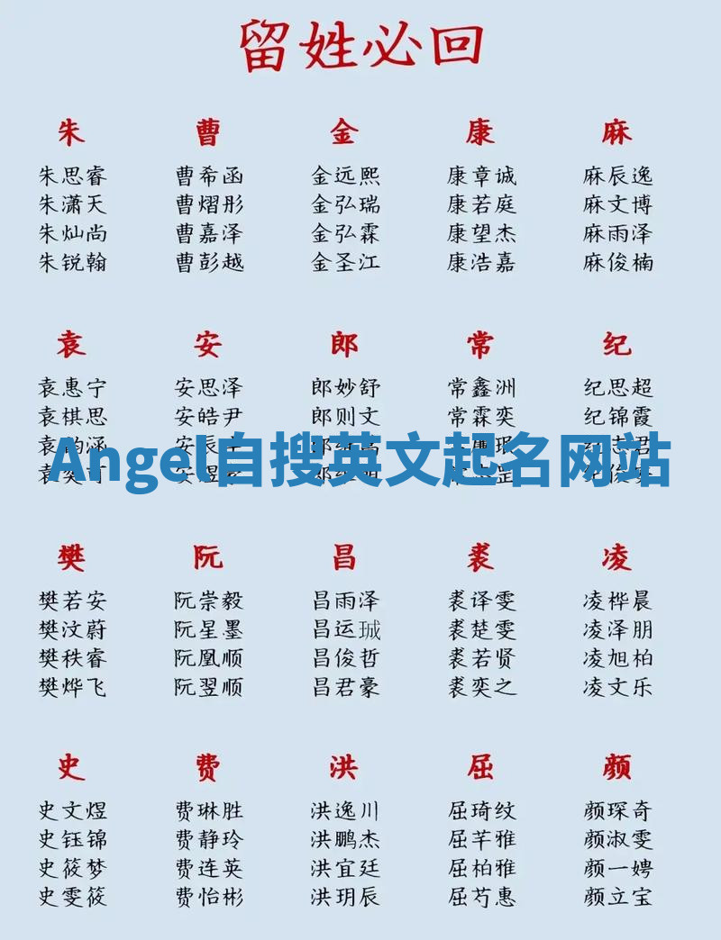 Angel自搜英文起名网站