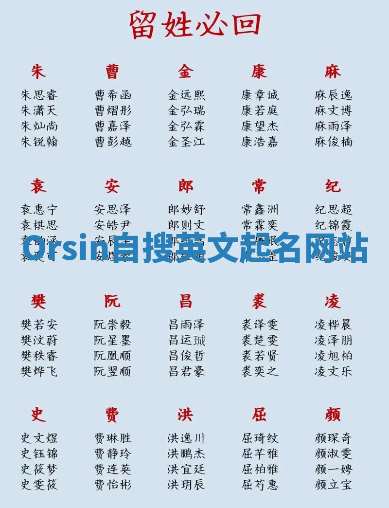 Orsin自搜英文起名网站 Orsin自搜英文起名网站