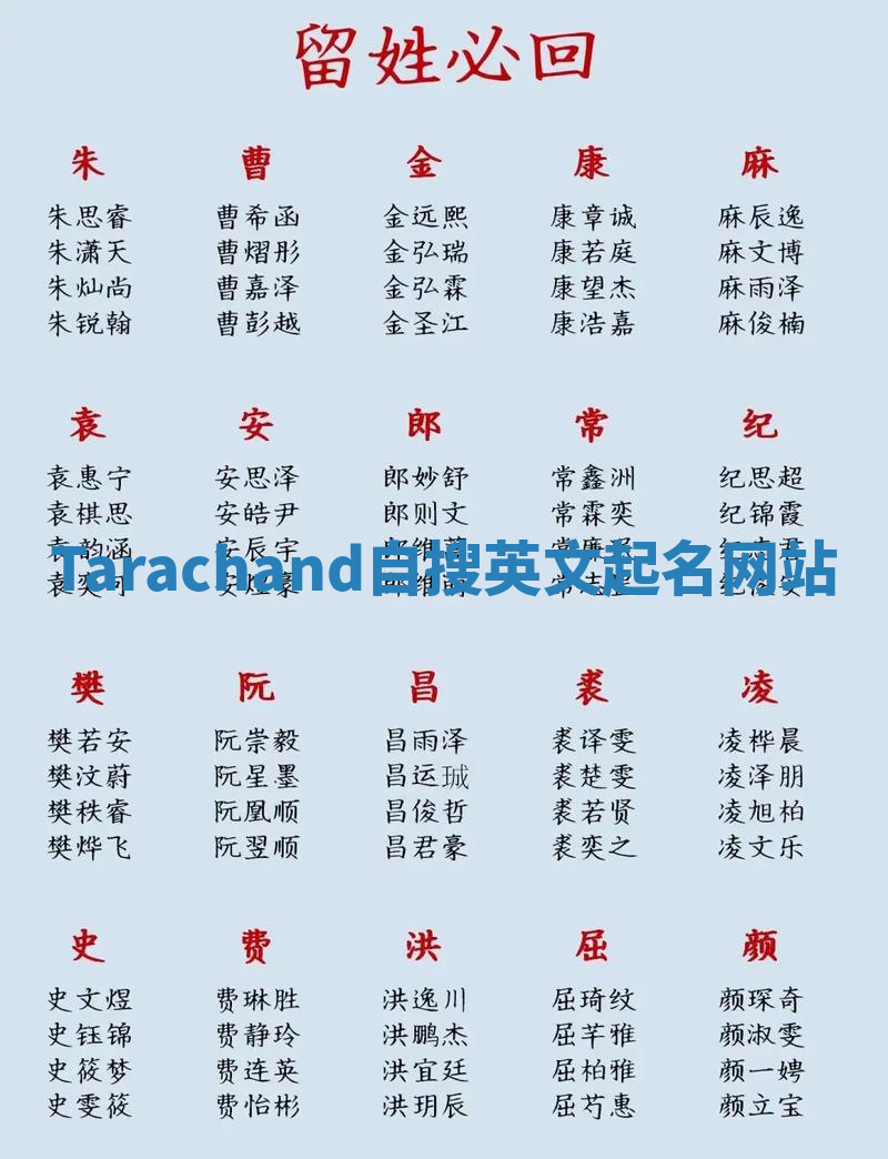 Tarachand自搜英文起名网站