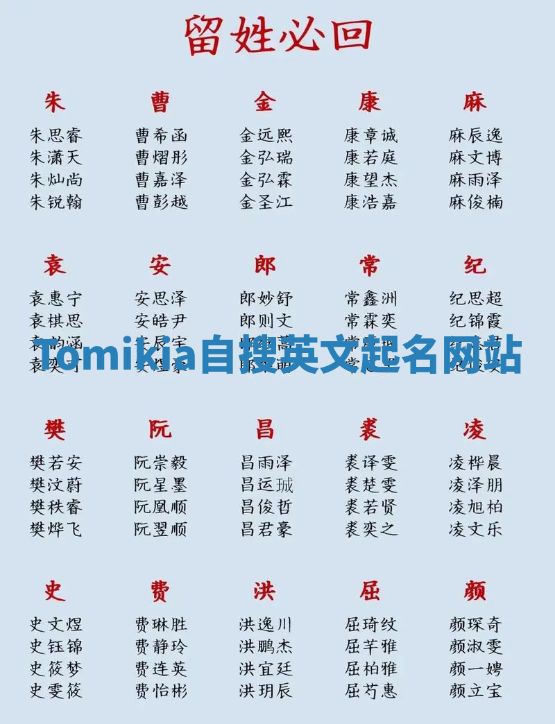 Tomikia自搜英文起名网站